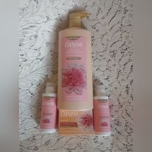 NEW 4 Piece Caress White Peach & Orange Blossom Body Wash Set